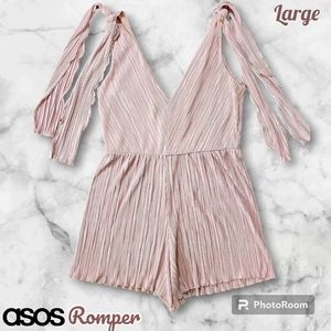 ASOS NWT Designs Romper Large Sleeveless Silky Rose Dusty Pink Blush Nordstrom